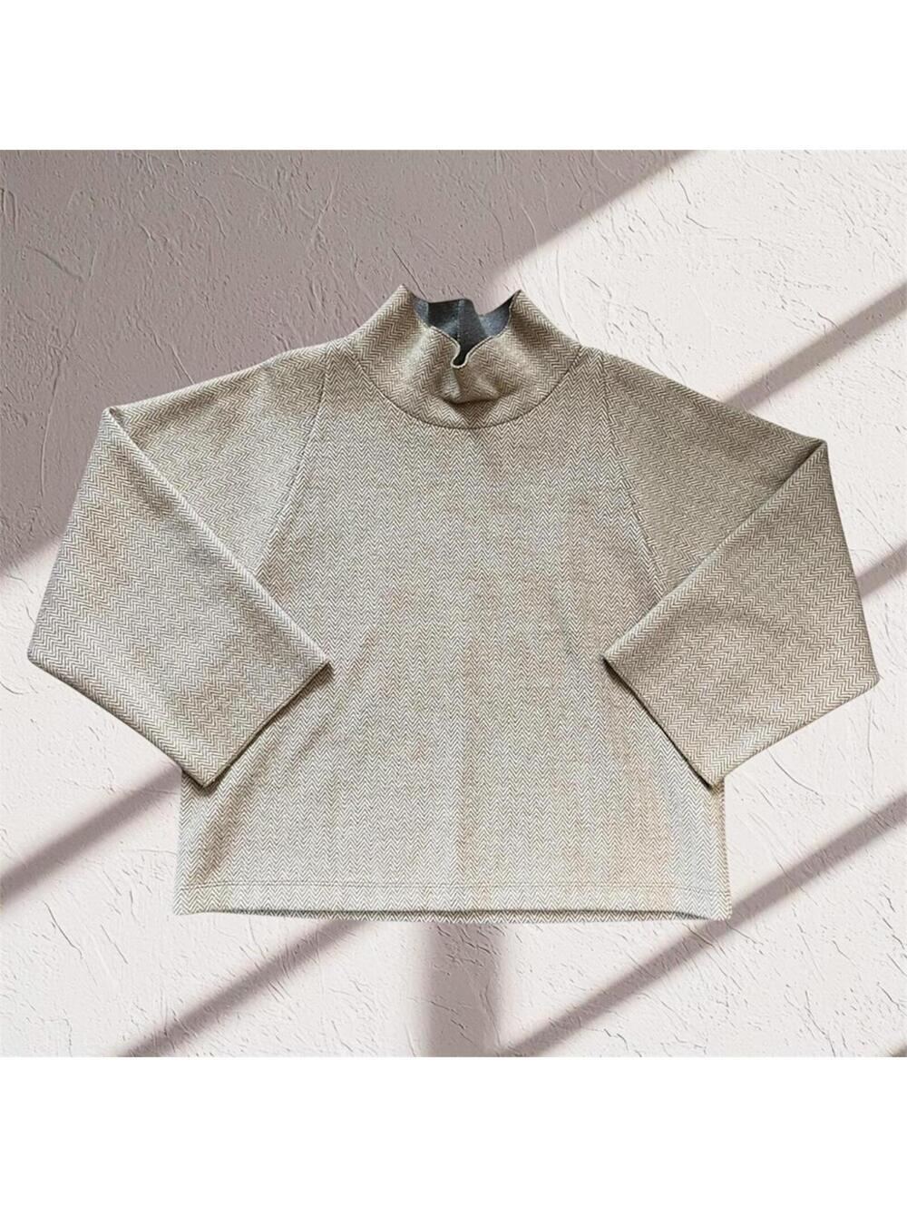Madewell Herringbone Wool Blend Turtleneck Cape Sweater M